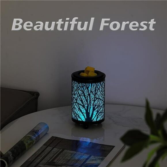 Electric Wax Melt Warmer PTC Heating Plate with 7 Colors LED Changing Black - Picture 3 of 7